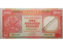Банкнота Гонконг 100 (сто) долларов 1991 год. Pick 198c. UNC