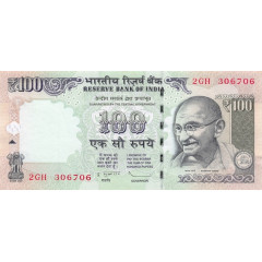 Банкнота Индия 100 (сто) рупий 2011-18 год. Pick 105c. UNC