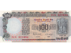 Банкнота Индия 100 (сто) рупий 1985-90 год. Pick 85A. UNC