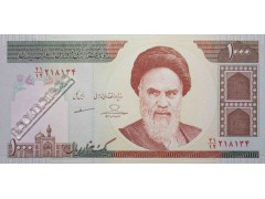 Банкнота Иран 1000 (тысяча) реалов 1992-2014 год. Pick 143g. UNC