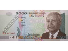 Банкнота Камбоджа 5000 (пять тысяч) риель 2007 год. Pick 55d. UNC