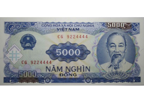 Банкнота Вьетнам 5000 (пять тысяч) донг 1991 год. Pick 108. UNC