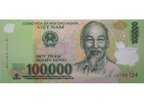 Банкнота Вьетнам 100000 (сто тысяч) донг 2013 год. Pick 122j. UNC