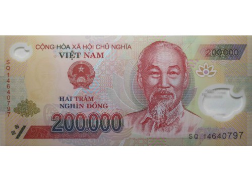 Банкнота Вьетнам 200000 (двести тысяч) донг 2014 год. Pick 123g. UNC