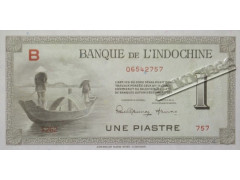 Банкнота Индокитай 1 (один) пиастр 1945. Pick 76a. UNC