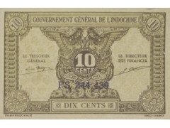 Банкнота Индокитай 10 (десять) центов 1942. Pick 89a. UNC