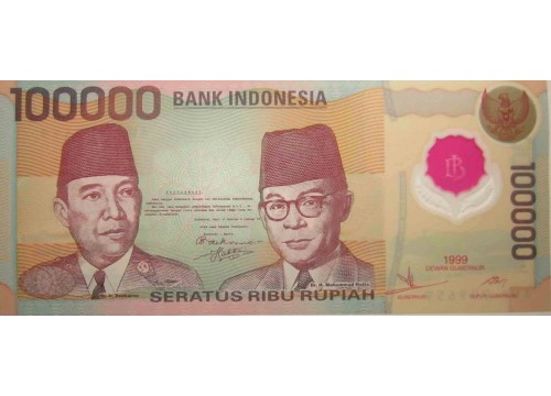 Банкнота Индонезия 100000 (сто тысяч) рупий 1999 год. Pick 140. UNC