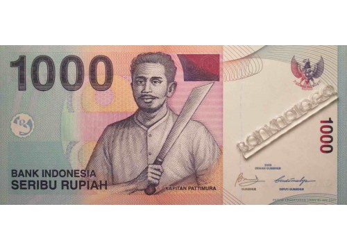 Банкнота Индонезия 1000 (тысяча) рупий 2009 год. Pick 141j. UNC