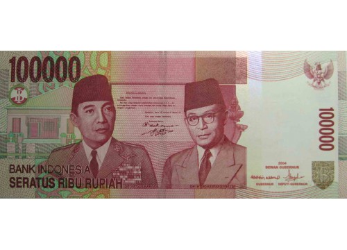 Банкнота Индонезия 100000 (сто тысяч) рупий 2005 год. Pick 146b. UNC