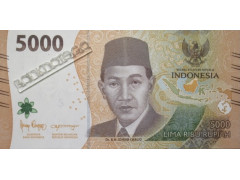 Банкнота Индонезия 5000 (пять тысяч) рупий 2024 год. Pick W164.3. UNC