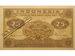 Банкнота Индонезия 25 (двадцать пять) сен 1947 год. Pick 32. UNC