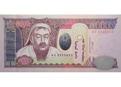 Банкнота Монголия 5000 (пять тысяч) тугриков 2003 год. Pick 68a1. UNC