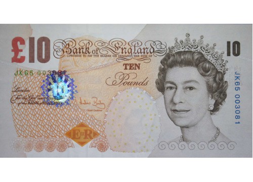 Банкнота Англия 10 (десять) фунтов 2000 год. Pick 389c. UNC