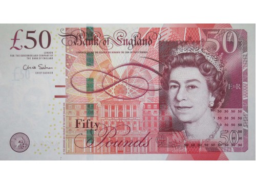 Банкнота Англия 50 (пятьдесят) фунтов 2010 год. Pick 393a. UNC