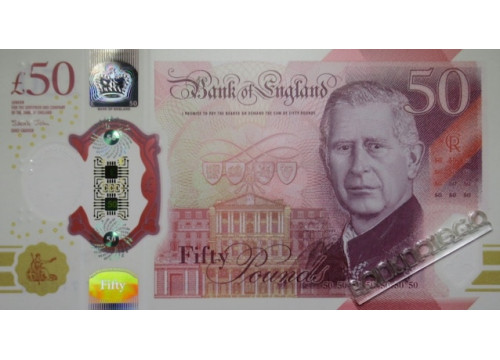 Банкнота Англия 50 (пятьдесят) фунтов 2023 год. Pick W401. UNC