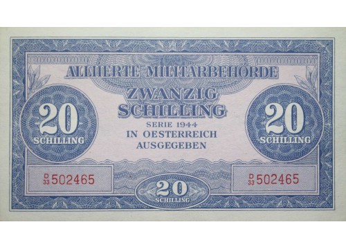 Банкнота Австрия 20 (двадцать) шиллингов 1944 год. Pick 107. UNC