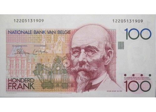 Банкнота Бельгия 100 (сто) франков 1978-1981 год. Pick 140a2. UNC