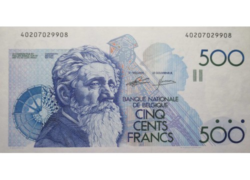 Банкнота Бельгия 500 (пятьсот) франков 1982-1998 год. Pick 143a5. UNC
