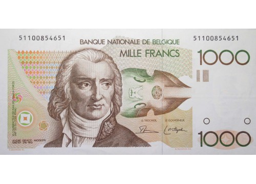 Банкнота Бельгия 1000 (тысяча) франков 1980-1996 год. Pick 144a1. UNC