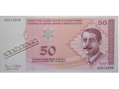 Банкнота Босния и Герцеговина 50 (пятьдесят) марака 1998 год. Pick 68a. UNC
