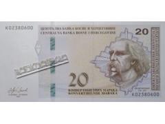 Банкнота Боcния и Герцеговина 20 (двадцать) марок 2024 год. Pick 83c. UNC