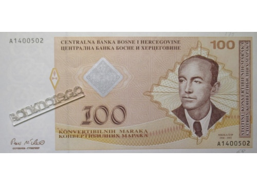 Банкнота Босния и Герцеговина 100 (сто) марок 1998 год. Pick 69a. UNC