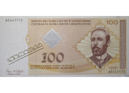 Банкнота Босния и Герцеговина 100 (сто) марок 1998 год. Pick 70a. UNC