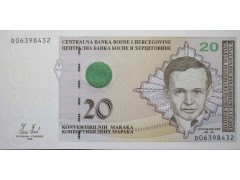 Банкнота Босния и Герцеговина 20 (двадцать) марок 2008 год. Pick 74a. UNC
