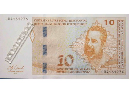 Банкнота Боcния и Герцеговина 10 (десять) марок 2019 год. Pick 80. UNC