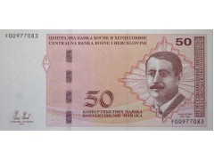 Банкнота Босния и Герцеговина 50 (пятьдесят) марок 2012 год. Pick 85a. UNC