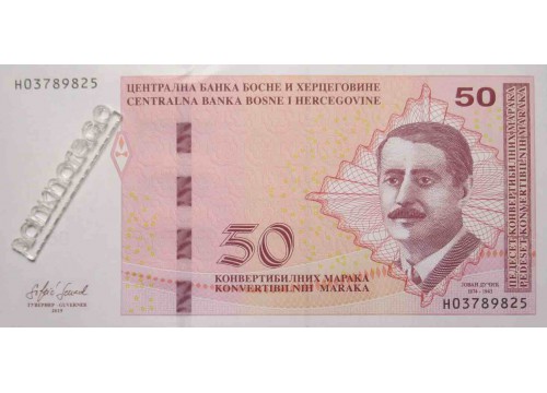 Банкнота Боcния и Герцеговина 50 (пятьдесят) марок 2017 год. Pick 85c. UNC