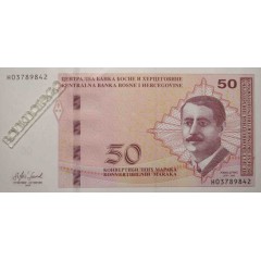 Банкнота Боcния и Герцеговина 50 (пятьдесят) марок 2019 год. Pick 85c. UNC