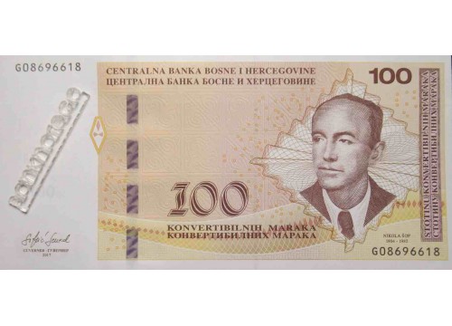 Банкнота Боcния и Герцеговина 100 (сто) марок 2017 год. Pick 86b. UNC