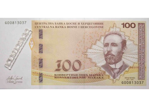 Банкнота Боcния и Герцеговина 100 (сто) марок 2017 год. Pick 87b. UNC