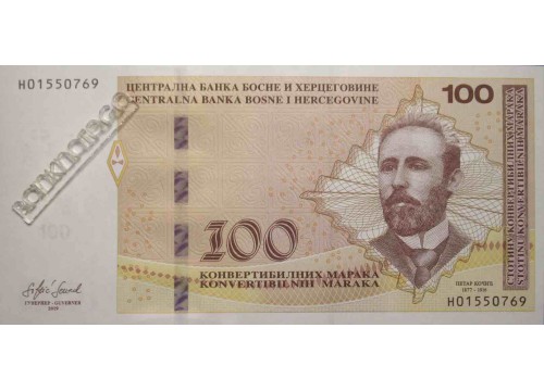 Банкнота Боcния и Герцеговина 100 (сто) марок 2019 год. Pick 87c. UNC