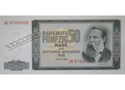 Банкнота ГДР 50 (пятьдесят) марок 1964 год. Pick 25Z. UNC