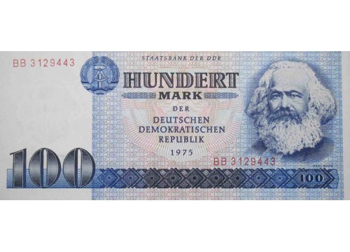 Банкнота ГДР 100 (сто) марок 1975 год. Pick 31a. UNC