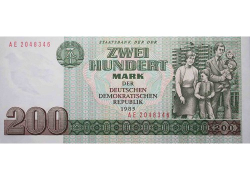 Банкнота ГДР 200 (двести) марок 1985 год. Pick 32. UNC