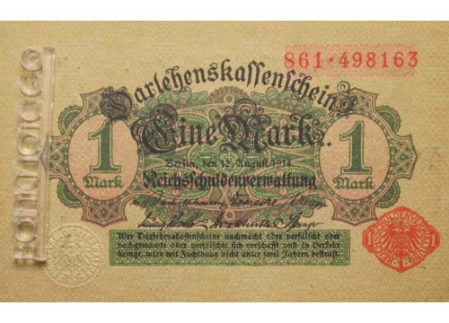 Банкнота Германия 1 (одна) марка 1914 год. Pick 51. UNC