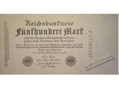 Банкнота Германия 500 (пятьсот) марок 1922 год. Pick 74c. UNC