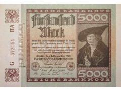 Банкнота Германия 5000 (пять тысяч) марок 1922 год. Pick 81c. UNC