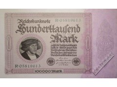 Банкнота Германия 100000 (сто тысяч) марок 1923 год. Pick 83a. UNC