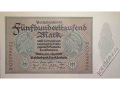 Банкнота Германия 500000 (пятьсот тысяч) марок 1923 год. Pick 88a. UNC