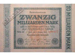 Банкнота Германия 20000000000 (двадцать миллиардов) марок 1923 год. Pick 118a. UNC
