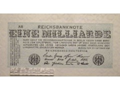 Банкнота Германия 1000000000 (один миллиард) марок 1923 год. Pick 122. VF