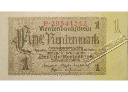Банкнота Германия 1 (одна) марка 1937 год. Pick 173b1. VF
