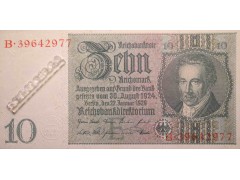 Банкнота Германия 10 (десять) марок 1929 год. Pick 180a2-1. UNC