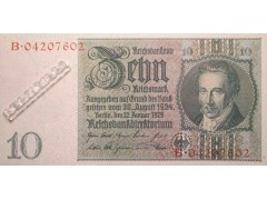 Банкнота Германия 10 (десять) марок 1929 год. Pick 180d. UNC