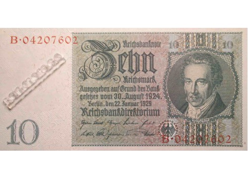 Банкнота Германия 10 (десять) марок 1929 год. Pick 180d. UNC