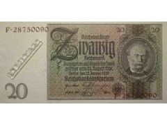 Банкнота Германия 20 (двадцать) марок 1929 год. Литер z. Pick 181a1-1. UNC